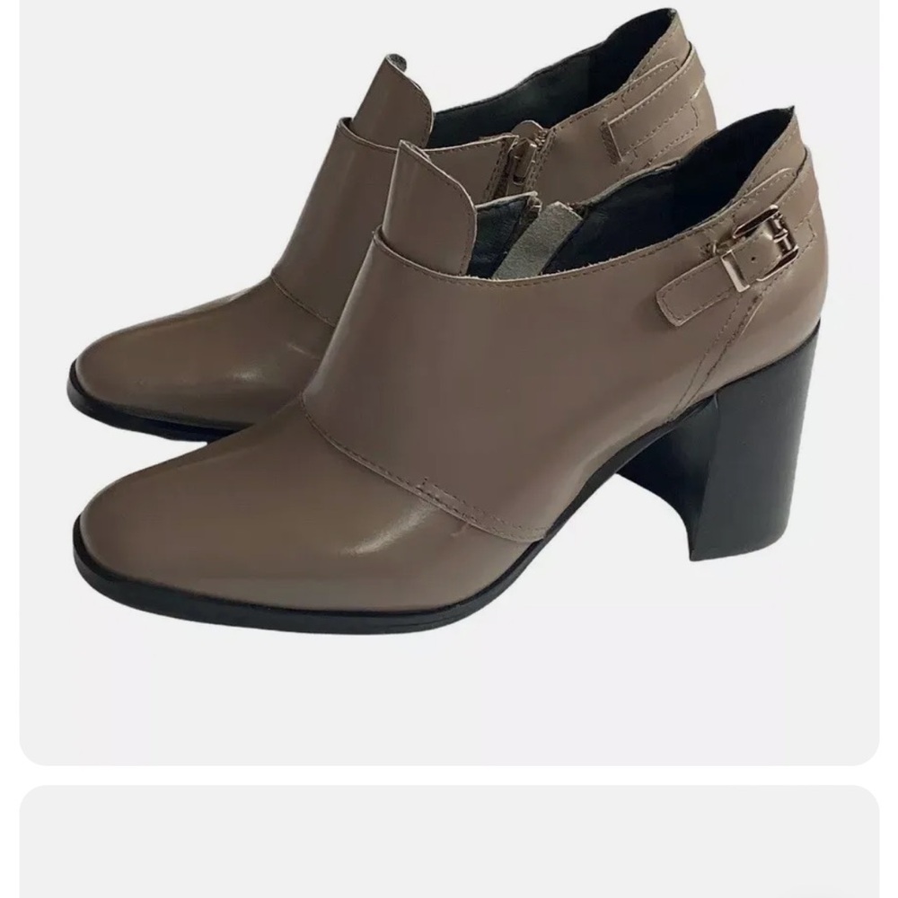 Jeffrey Campbell booties women 9 Stacked heel buckle Strap Shoes Gray boots